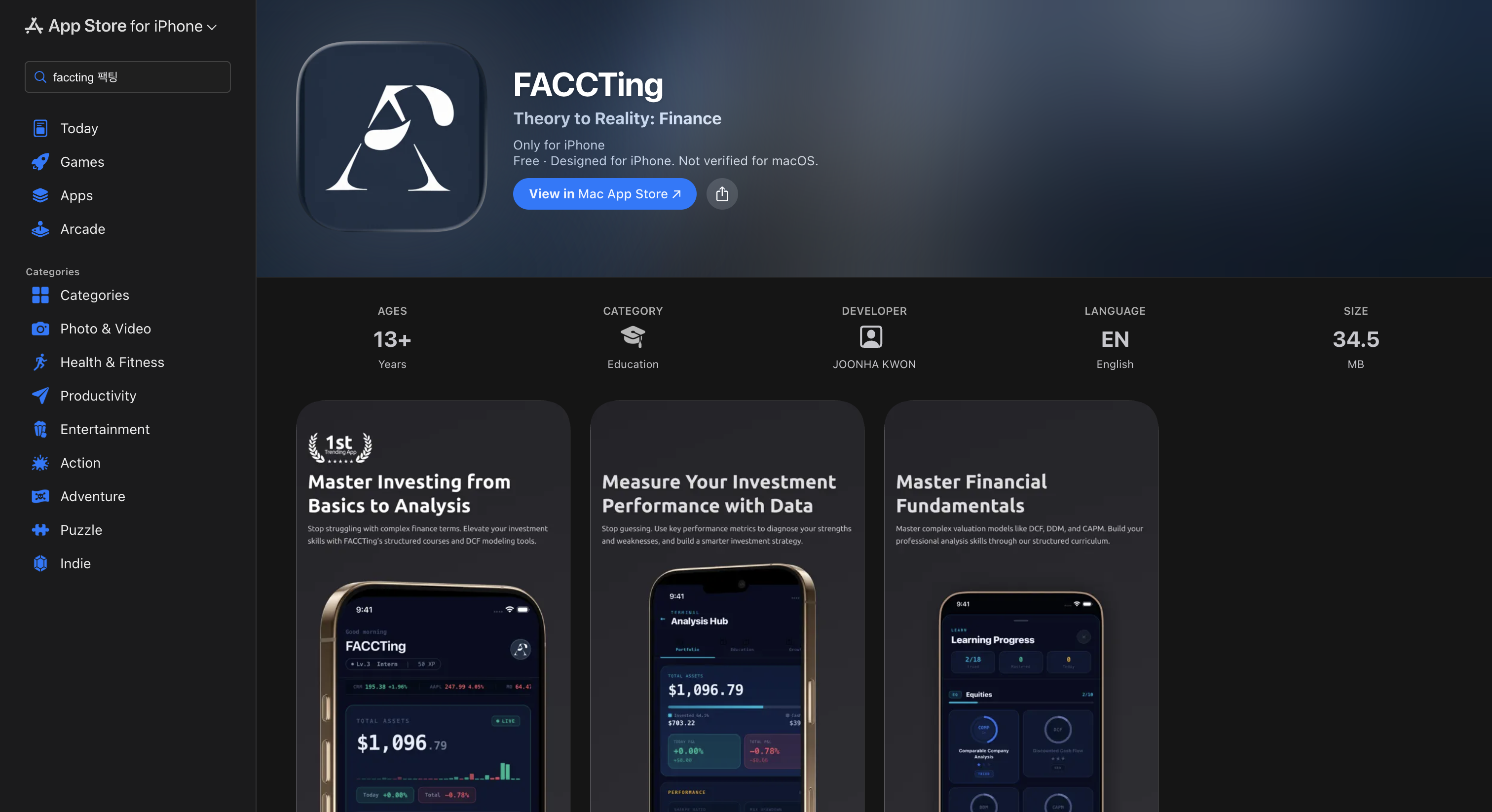 FACCTing App Store